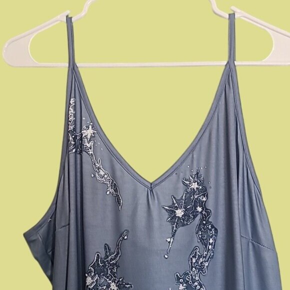 Two-Piece Womens Evening Dress & Sheer Long Overlay Duster V-Neck Embroidered Fl - Picture 8 of 11